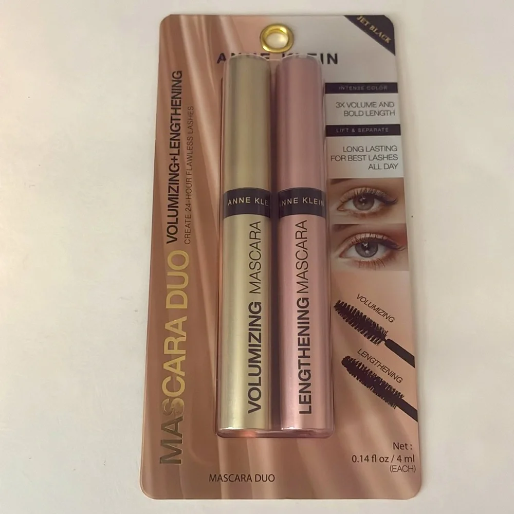 ✨🌿Anne Klein Jet Black Mascara Duo – Volume + Length